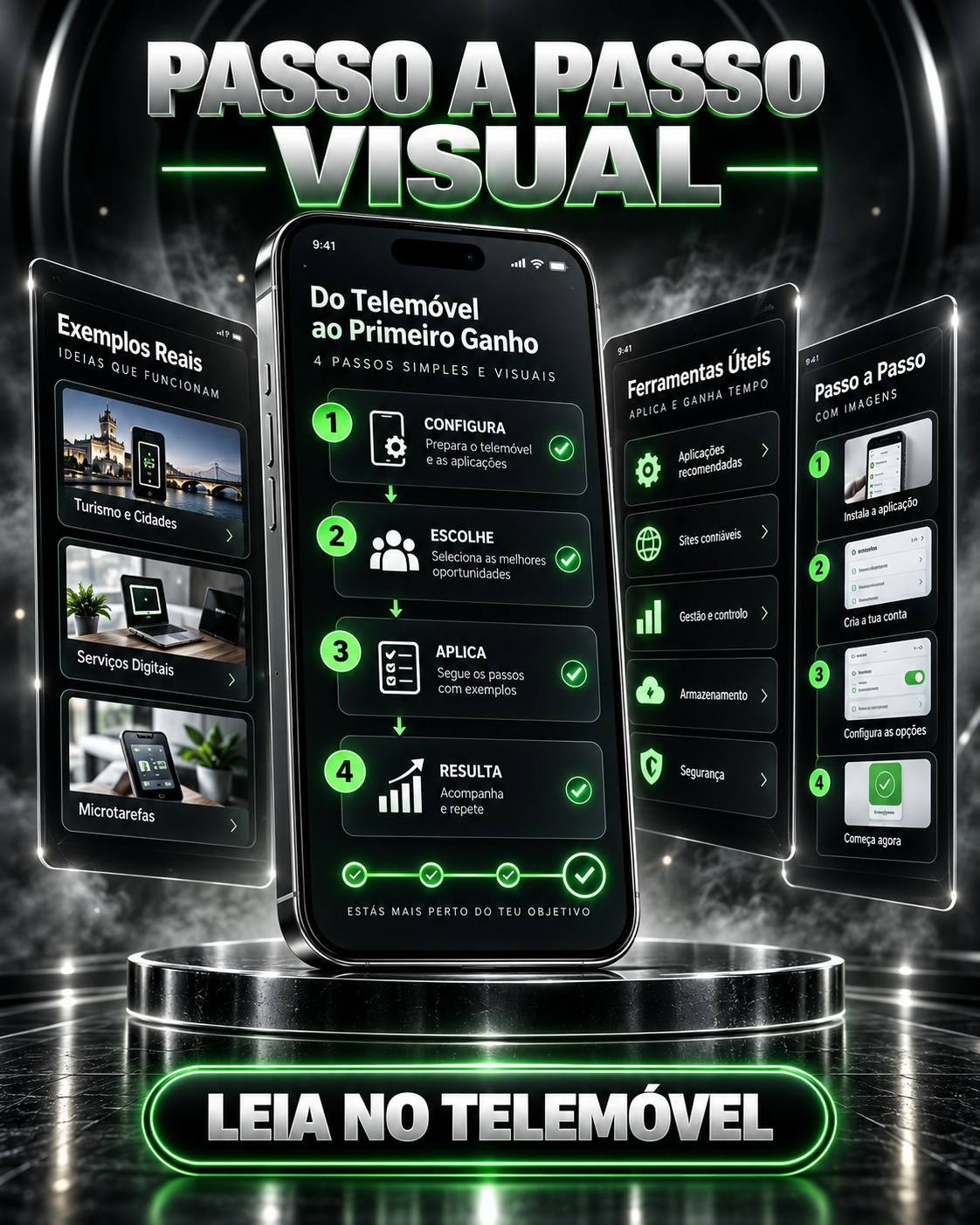 Passo a passo visual para ler e aplicar diretamente no telemóvel