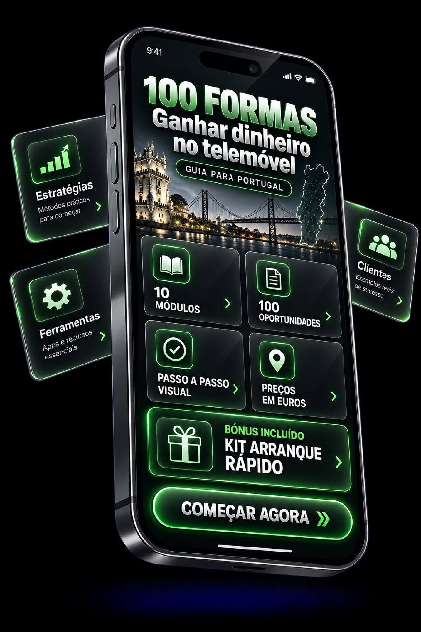 Guia 100 Formas de Ganhar Dinheiro utilizando o telemóvel